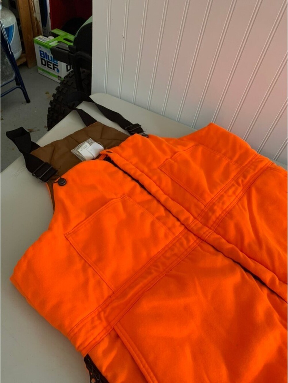 Vintage Walls Insulated Blaze Orange Bib Overalls Size XL Short